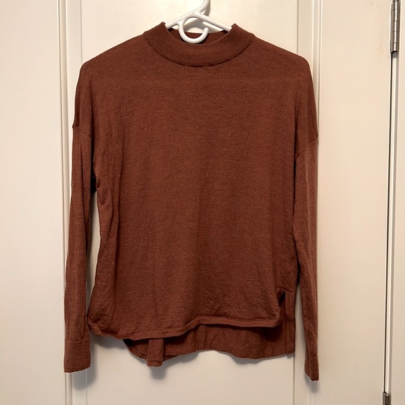 rust colored mock turtleneck